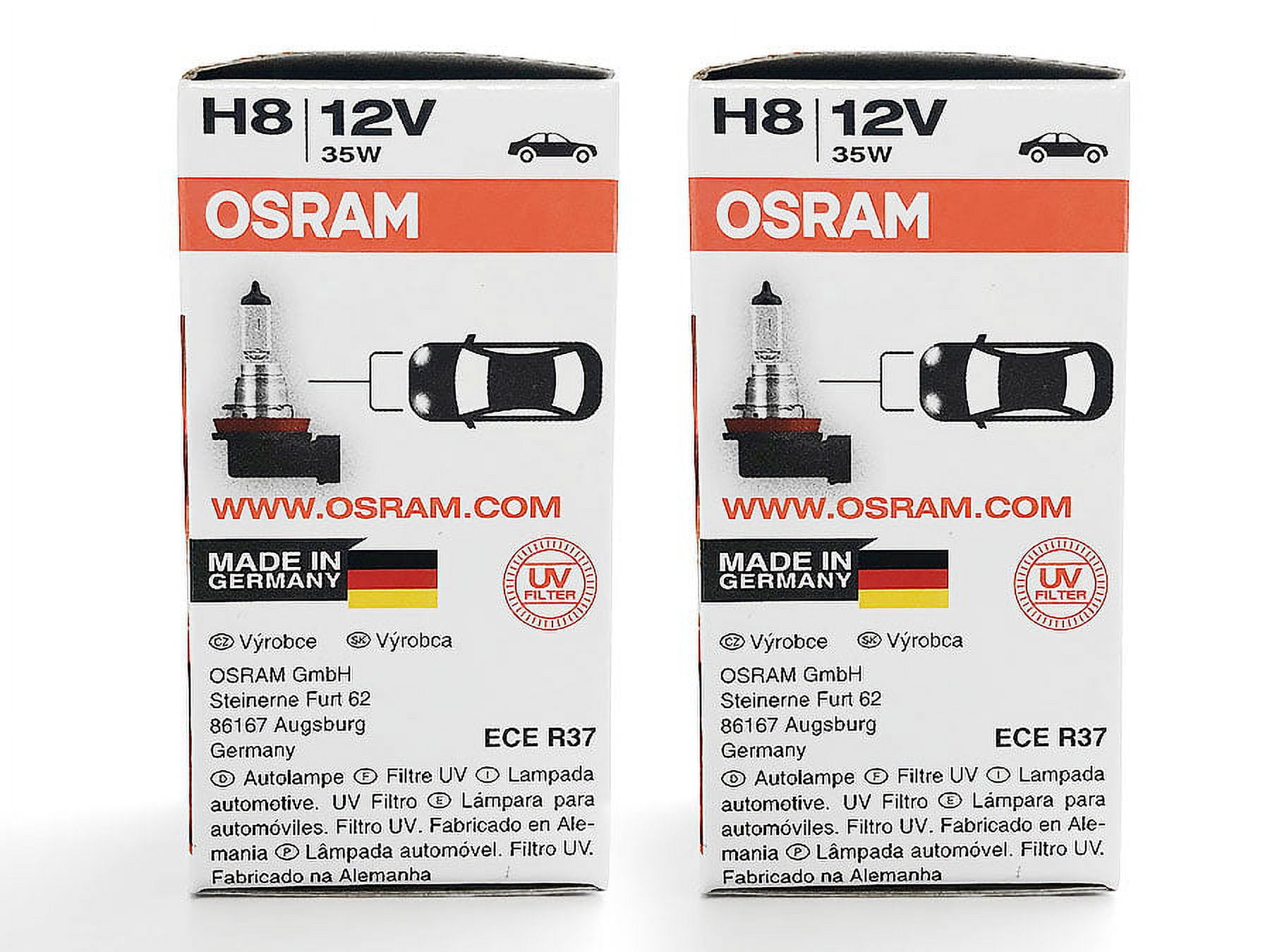H8: Osram Original Line Standard Halogen OEM Bulb 64212 (Pack of 2) 