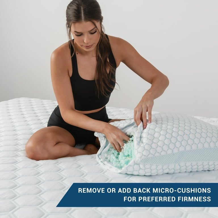 Shredded Memory Foam Pillow I Gel Memory Foam Pillow I Adjustable Shredded  Gel Memory Foam Pillow I Lucid