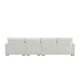 thumbnail image 6 of Oversized Sectional Couch with Chaise Lounge, Atumon 5-Seat L-Shaped Couch with 2 Pillows, Modern L-Shaped Couch Set Furniture, Upholstered Sectional Couch for Living Room Apartment, White, 6 of 10