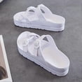 thumbnail image 5 of Women's Casual Plain Color Platform Sandals Lightweight Non-Slip Beach Shoes for Daily Wear, 5 of 5