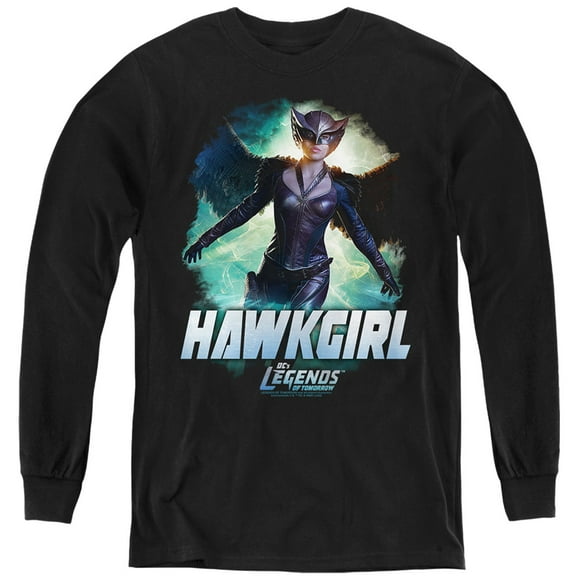 Legends Of Tomorrow Hawkgirl Kids Long Sleeve T Shirt (X-Large) for Youth Boys and Girls, Black