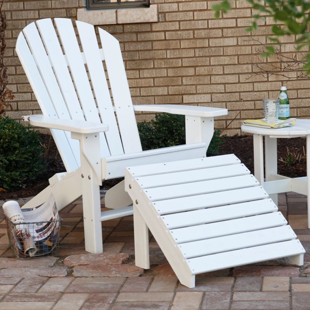 Jayhawk Plastics Recycled Plastic Seaside Adirondack Chair And Ottoman