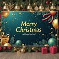 thumbnail image 6 of Christmas Theme Christmas Banner Festive Happy New Year Banner Gold Ornaments Pine Branches Holiday Banner for Christmas Party New Year Celebration Indoor Decoration, 6 of 9
