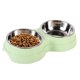 thumbnail image 1 of Cuenco doble para perros - Cuencos dobles de acero inoxidable para comida y agua para perros y gatos - Cuencos elevados para comida y agua para cachorros, 1 of 5