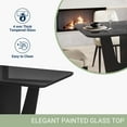 thumbnail image 4 of Modern Painted Glass Dining Table for 4 with Tempered Glass Top and Contemporary Wood Base, Elegant and Compact Italian-Style Design for Dining Rooms, Black, 4 of 11