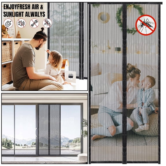 TETSELF Magnetic Door Screen 83x39 with Mesh Curtain for Mosquitoes – Easy Install, Strong Magnets, Fits Standard Doors, Lightweight Frame, Rustproof Edges