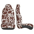 thumbnail image 4 of KAKALAD Cow leather skin brown pattern Universal Car Seat Covers Set Vehicle Front Seats Protector 2 Pcs, 4 of 9
