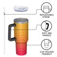 thumbnail image 4 of 40oz Tumbler with Handle and Straw, Vacuum Insulated Stainless Steel Travel Mug, Fits Car Cup Holder, Gradient Print, 4 of 6