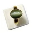 thumbnail image 2 of Natural 925 Sterling Silver Gold Plated Cat's Eye Astrological Ring Birthstone Ring For Men & Women, 2 of 3
