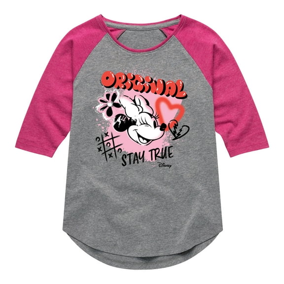 Disney - Minnie Mouse Original Stay True - Toddler & Youth Girls Raglan Graphic T-Shirt