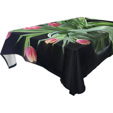 

POPCreation Vase Of Pink Tulips Tablecloth 60x84 inches