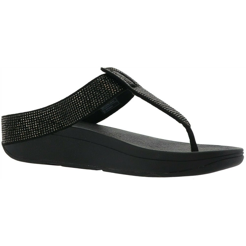 FitFlop FitFlop Isabelle Crystal Toe Post Sandal BLACK 8 NEW 691176