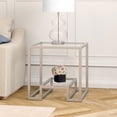 thumbnail image 3 of Evelyn&Zoe 22" Satin Nickel Metal/Glass Side Table, 3 of 7