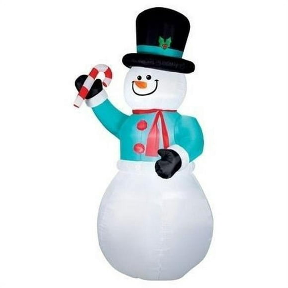 Gemmy Industries 239036 12 ft. Inflatable Snowman with Candy Cane Yard Art Decoration