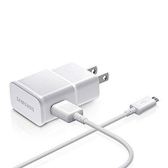 Samsung Charge Adapter with 5 Ft USB Sync Charging Cable - Non-Retail Packaging - White - New