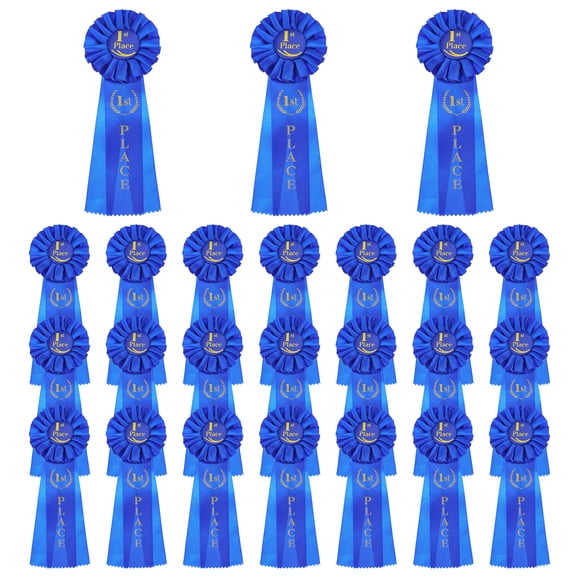 Uxcell 24 Pcs Award Ribbons, 1st Place Winner Recognition Ribbon for Competition Sports Event, Blue