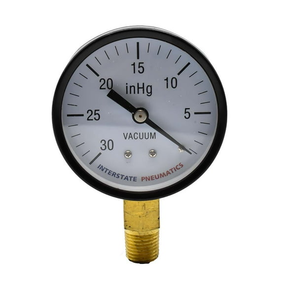Interstate Pneumatics G2024-030V Vaccum Pressure Gauge 30 PSI 2 -1/2" Diameter 1/4" NPT Bottom Mount - G2024-030V