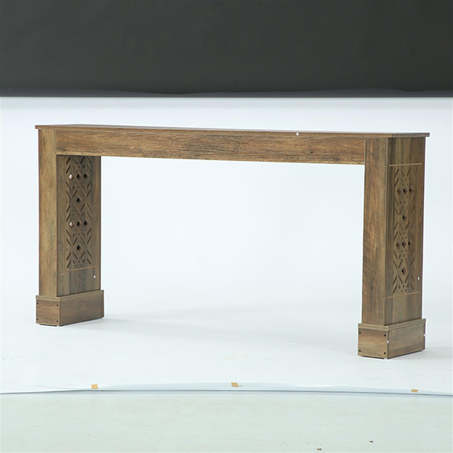 Demi Bonn 63" Wood Console Table, Farmhouse Sofa Table Hallway Table, Foyer Display Table, Brown