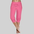 thumbnail image 2 of felwors Summer Pants for Women 2026,Cotton Linen Cropped Pants,Straight Leg Capris Business Ankle Length Chino Trousers (Hot Pink, 3XL), 2 of 6