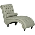 thumbnail image 1 of HOMCOM Chaise Longue Intérieure Capitonnée avec Coussin pour Salon Beige, 1 of 10