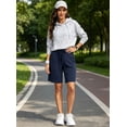 thumbnail image 6 of Cadmus Women's Casual Comfy 9" Bermuda Shorts Yoga Walking Running Drawstring Shorts with Pockets, 6 of 9