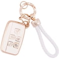 thumbnail image 1 of LAICAIW for Land Rover Key Fob Cover with Key Fob Keychain, 5 Buttons Soft TPU Key Shell Case Compatible with Land Rover LR4 Range Rover Sport Evoque Jaguar XF XJ XJL F-pace (Rov), 1 of 6