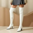 thumbnail image 2 of White Casual Thick Heel Over The Knee Long Boots Platform Women Fall Winter Fashion Trendy Personality Design, 2 of 5