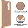 thumbnail image 2 of for Pink Samsung Galaxy S23 FE Case with Ring Holder Kickstand [with Magnetic] Soft TPU Bumper, Glitter Gold Electroplated Cover Full Camera Protective Phone Case for Galaxy S23 FE 2023, 2 of 12