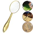 thumbnail image 4 of BUYISI Durable Convex Lens Magnifying Mirror Mirror Glass Vintage Pocket-Sized Gold, 4 of 5