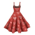 thumbnail image 4 of Women's Valentine's Day Floral Print Sexy Off-Shoulder Punk Retro Casual Sleeveless Dress Wine S, 4 of 4