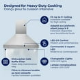 thumbnail image 3 of Hauslane Wall Mount Range Hood 30 Inch, Pro Model, Matt Black Stainless Steel Range Hood, Strong Suction, Changeable LED Lamps, 6” Duct or Ductless, Kitchen Hood Vent, Stove Hood Vent, 3 of 10
