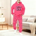 thumbnail image 7 of MAIHAN 67 Hoodie Kids Casual Hooded Boys Girls Outfits Graphic Long Sleeve Sweatshirts with Sweatpants Fall Winter Lounge Set(Hot Pink,2-3 Years), 7 of 7