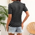 thumbnail image 6 of Trgacdwlo Polka Dot Golf Polo Shirt Women Collared V Neck Women Short Sleeve Tops Summer Vintage Women's Polo Shirts Black L, 6 of 6