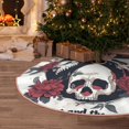 thumbnail image 5 of Rateoe Gothic Skulls And Roses Pattern Christmas Tree Skirt with Ties, Christmas Tree Decorations, Farmhouse Christmas Decor Xmas Holiday Decorations-36", 5 of 6