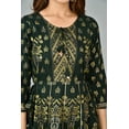 thumbnail image 4 of Green Rayon Fit & Flared Dress, 4 of 6
