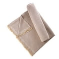 thumbnail image 4 of Kafthan  Textile Waffle Plain Cotton Queen Coverlet Peanut and Medium Brown, 4 of 4