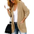 thumbnail image 2 of Womens Long Sleeve Casual Lightweight Loose Open Front Cardigan Knit Sweaters Coat with Pockets, 2 of 4