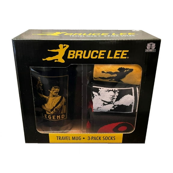Bruce Lee Travel Mug and Sock Bundle