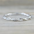 thumbnail image 1 of Sterling Silver Stack Twisted Ring Twist Ring Stackable Diamond Rings Wedding Party Women Fashion Ring(Silver,7), 1 of 3
