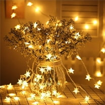 Morttic 20ft 40 LED Star String Lights Christmas Fairy Lights Battery Operated for Indoor & Outdoor, Party, Wedding Holiday Decorations, Warm White