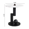 thumbnail image 4 of GZXS 2 Piece Nesting Table Set, Oval Coffee Table with Storage Drawer, Small Round Side Table, White Faux Marble Top with Black Metal Frame, for Living Room & Home Decor, 4 of 8
