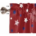 thumbnail image 5 of Kitchen Curtains Set, Red 4th of July Kitchen Curtains and Valances Set, Independence Day Blue White Star Fireworks Rod Pocket Tier Curtains 36 Inch Length for Cafe/Bedroom Windows, 5 of 6