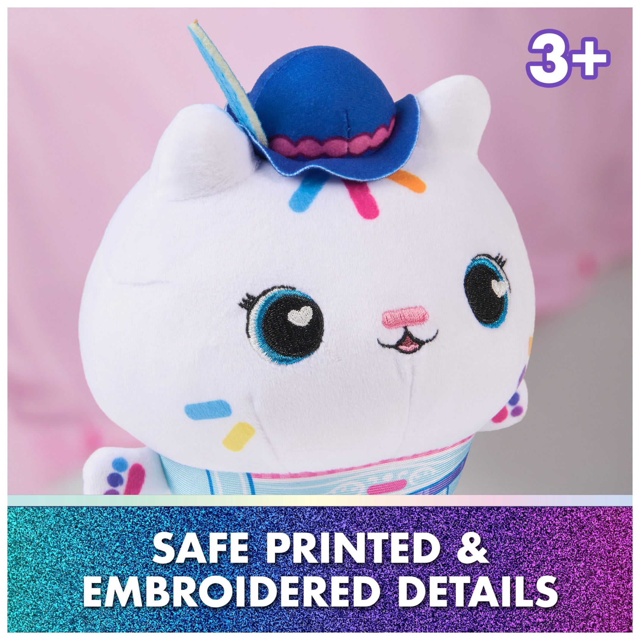 Gabby’s Dollhouse: The Movie Cakey Cat Plush Toy, Stuffed Animal for Ages 3 & Up, 8”