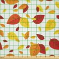 thumbnail image 2 of Ambesonne Colorful Fabric by the Yard Microfiber, Seasonal Fall Leaves, 5 Yards, Red Orange Yellow, 2 of 2