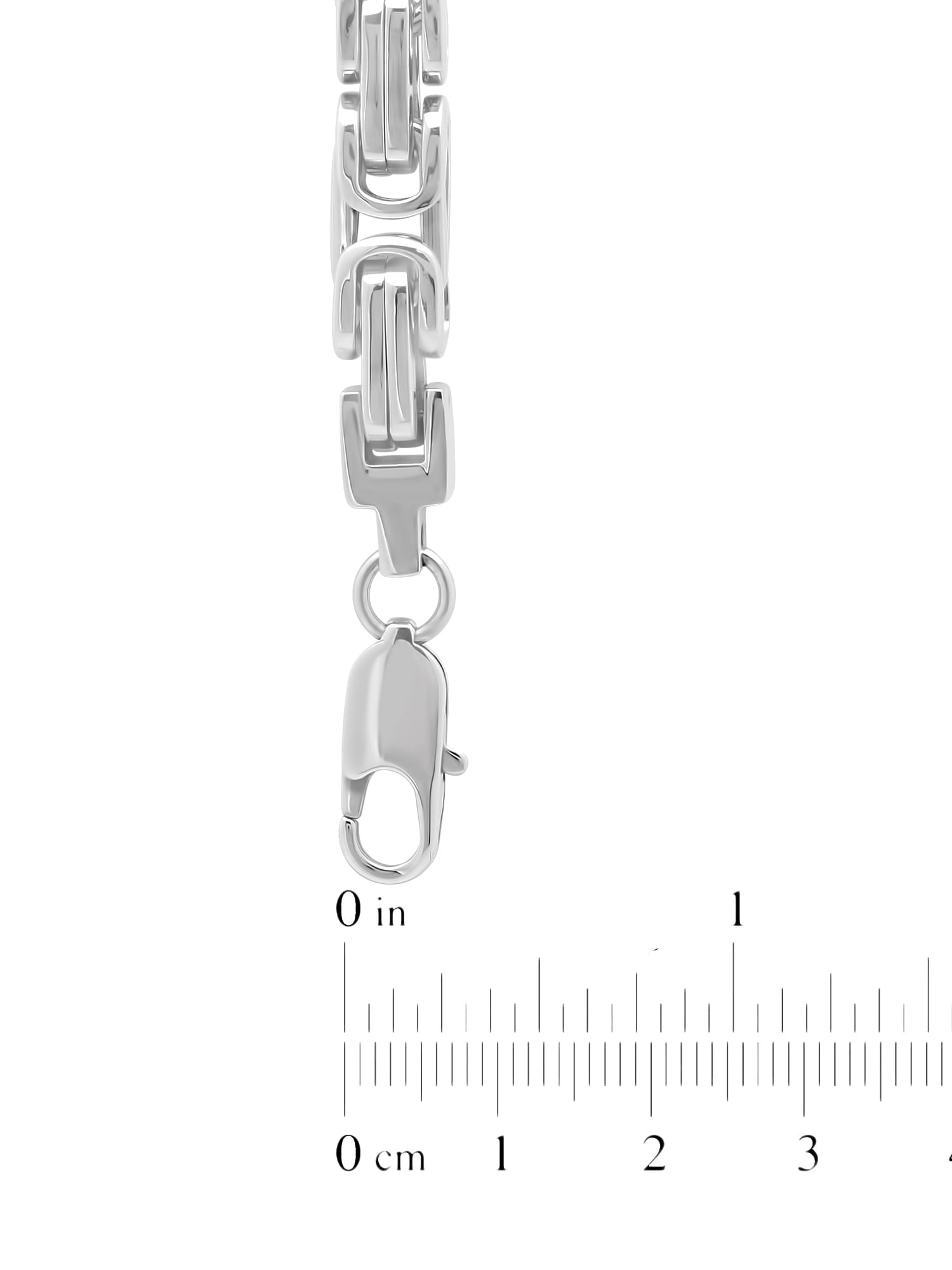 Men's Stainless Steel Square Byzantine Bracelet, 8.5"