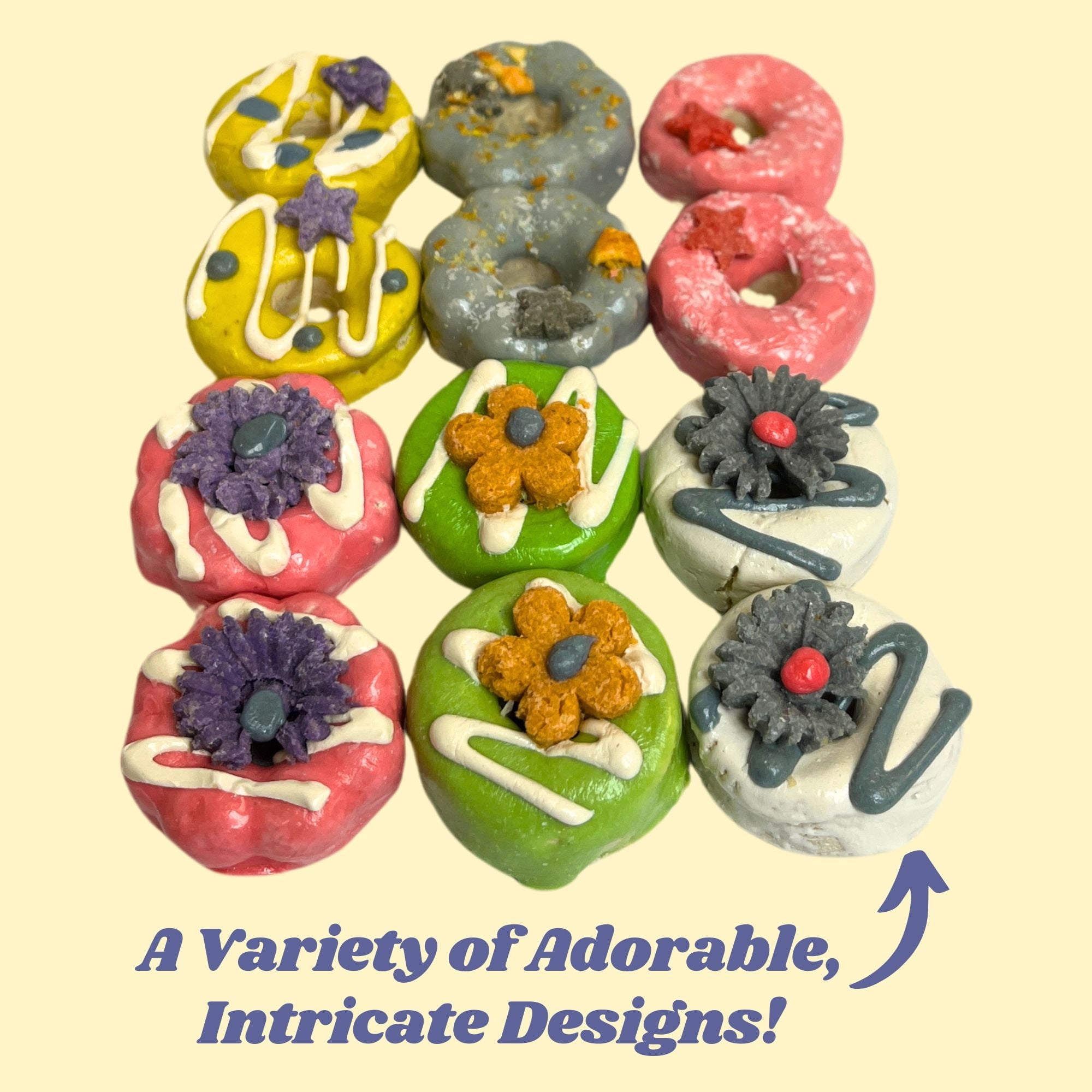 Dozen Delights - Bite Sized Donut Treats (12 Pack)- Rabbits, Guinea Pigs, Hamsters, Chinchillas, Rats, Squirrels & Other Small Animals (4.6 oz.)
