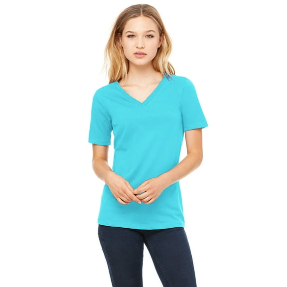 Bella Canvas Women's Relaxed Jersey Short Sleeve V-Neck Tee