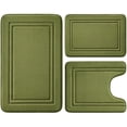 thumbnail image 1 of Juego de alfombrillas de baño BYSURE de espuma viscoelástica verde salvia, 3 piezas, 1 of 8