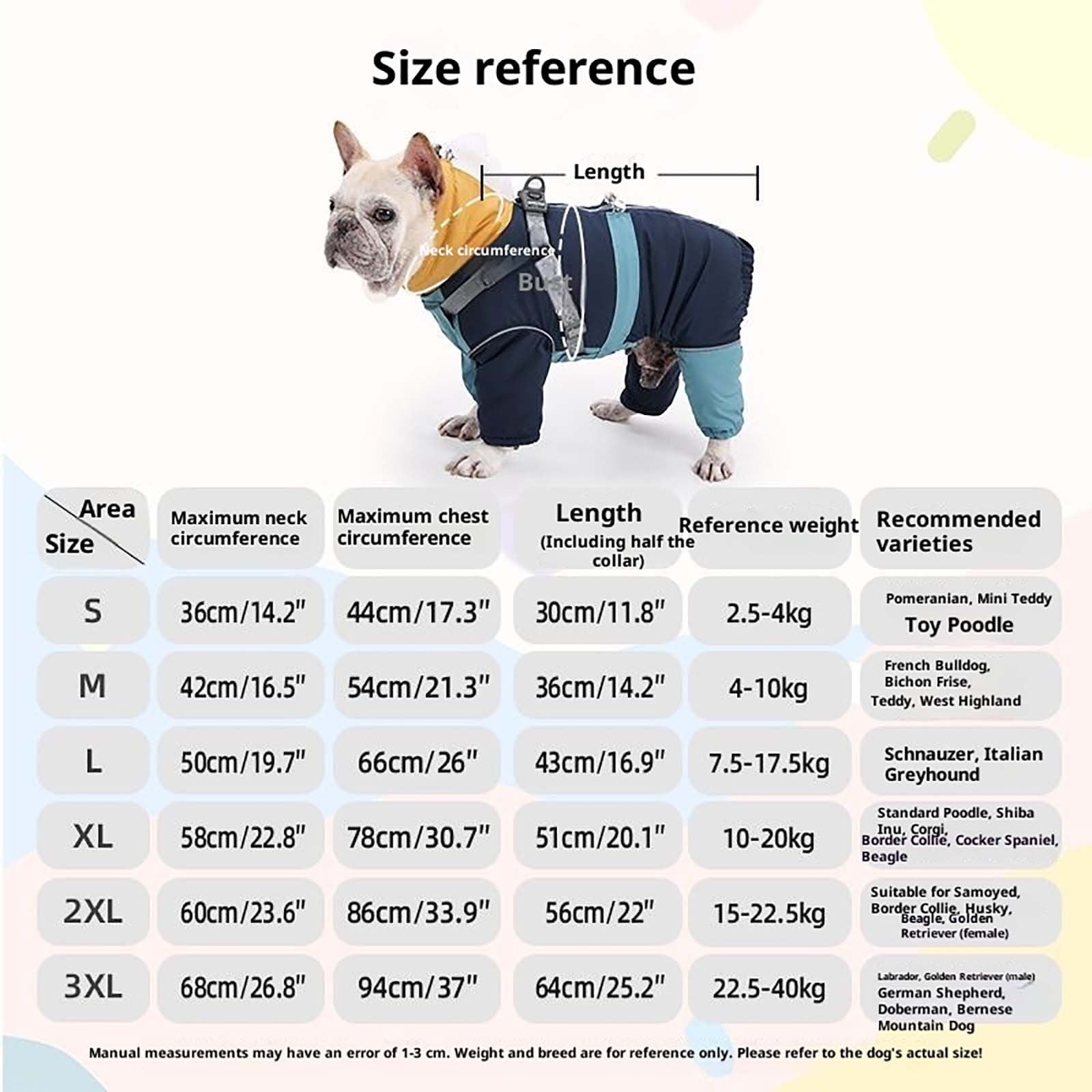 Dog Snowsuit with Built-in Harness, 4-Leg Full Body Winter Coat, Lined Puffer Jumpsuit with Back Zipper & Reflective Trim for Small Medium Large Dogs