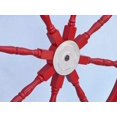 thumbnail image 4 of Hampton Nautical Deluxe Class Dark Red Wood and Chrome Decorative Ship Steering Wheel 48" - ating, 4 of 4